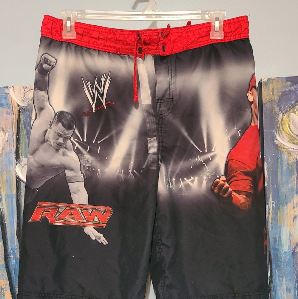 WWE Graphic (John Cena) Swim Shorts with Red Accents